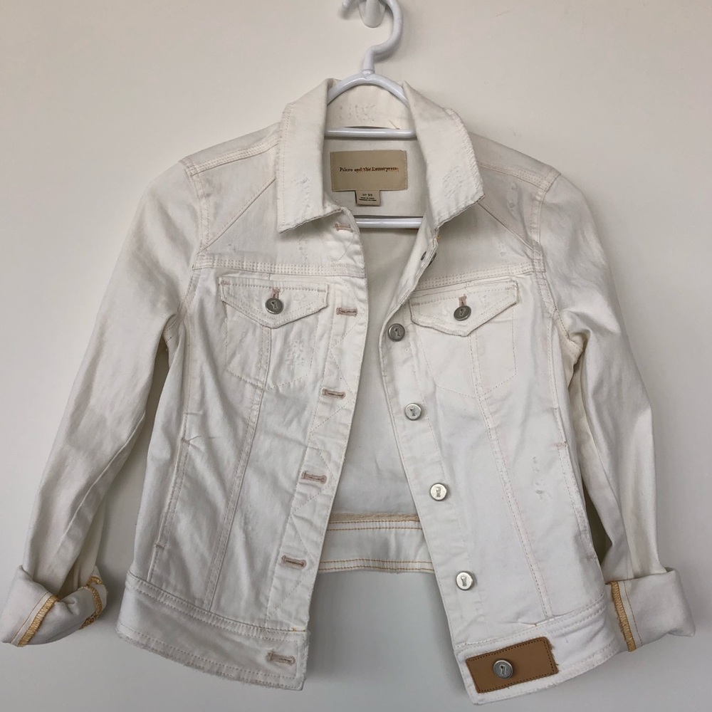Pilcro and the Letterpress white denim jacket